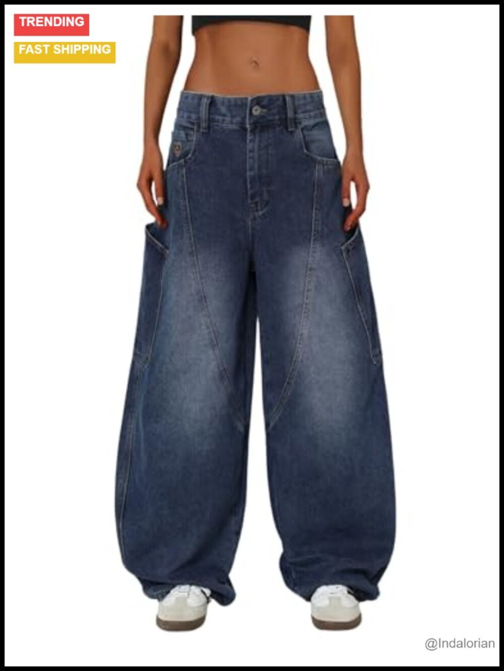 Unisex Barrel Leg Wide Fit Denim Jeans Y2K Streetwear with Utility Pockets